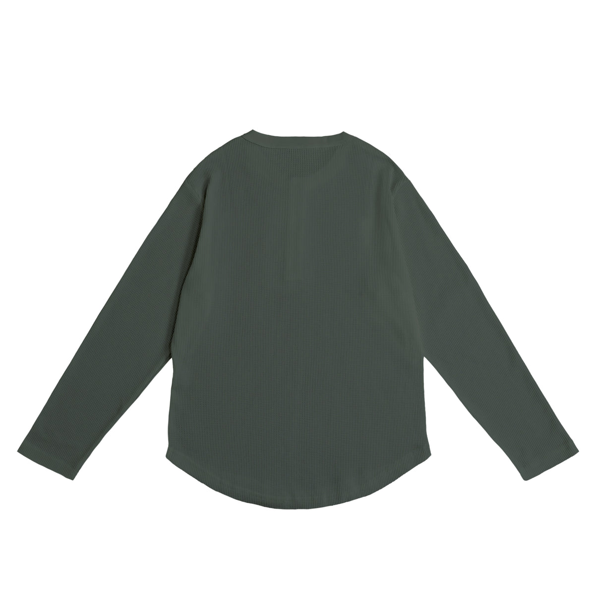 Camel Waffle Henley Neck green-gray image
