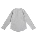 Camel Waffle Henley Neck gray image