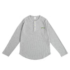 Camel Waffle Henley Neck gray image