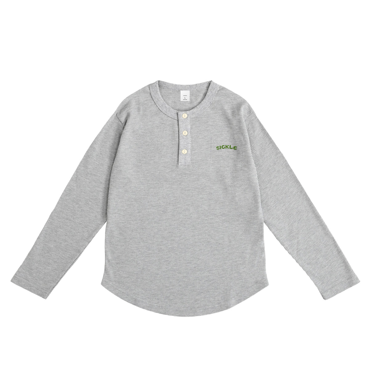 Camel Waffle Henley Neck gray image