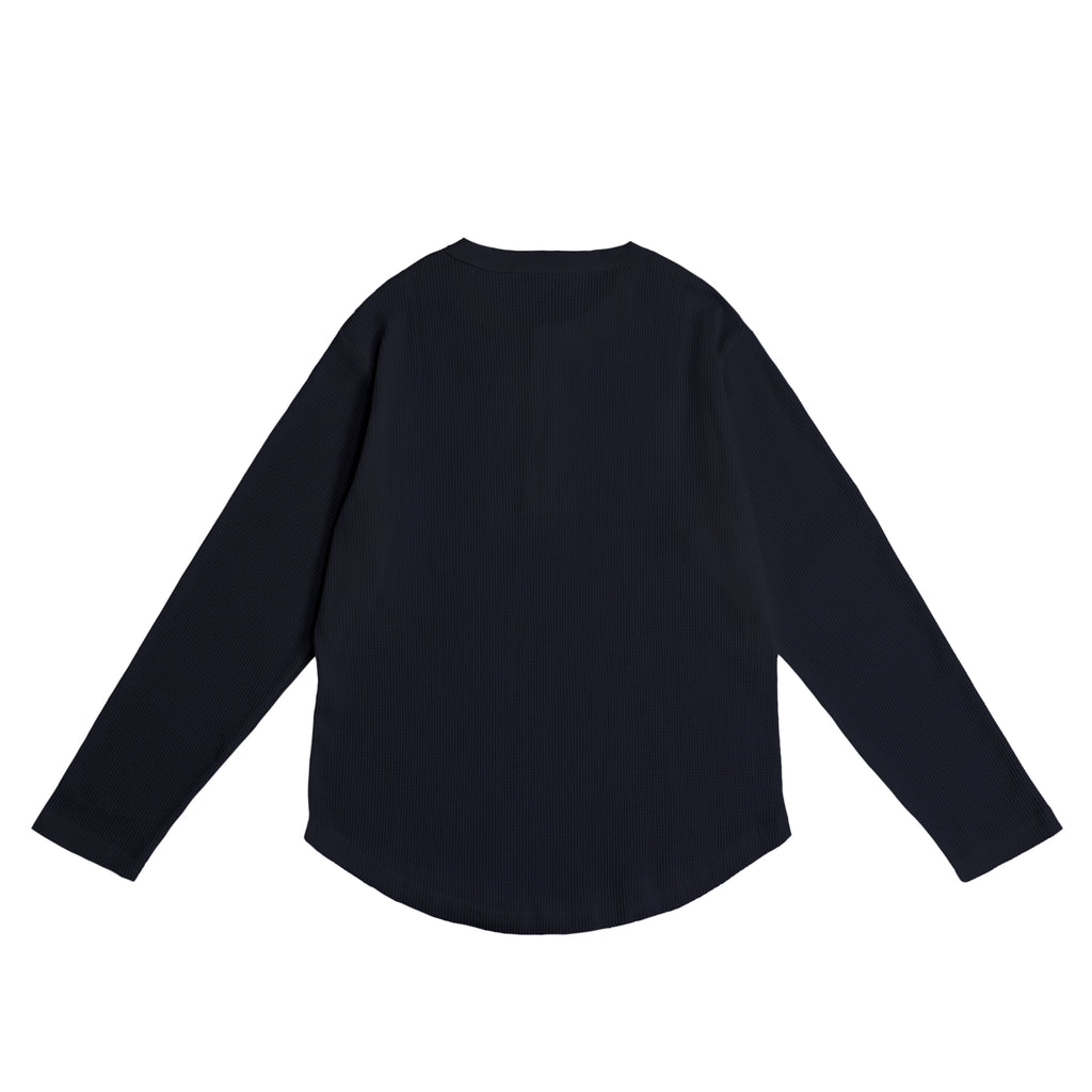 Camel Waffle Henley Neck navy image
