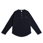 Camel Waffle Henley Neck navy image