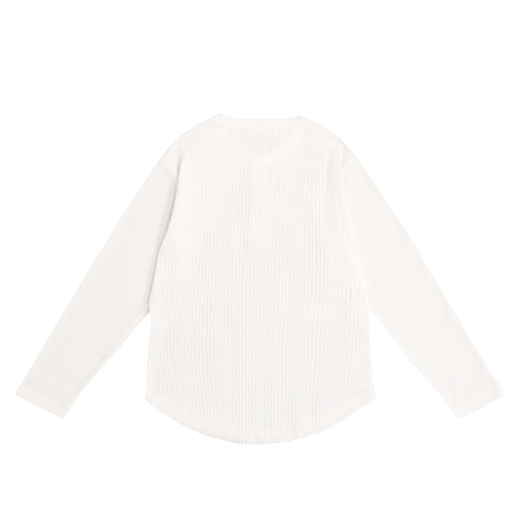 Camel Waffle Henley Neck white image