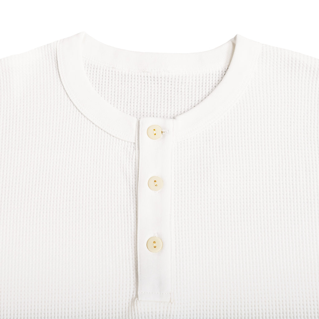 Camel Waffle Henley Neck white image