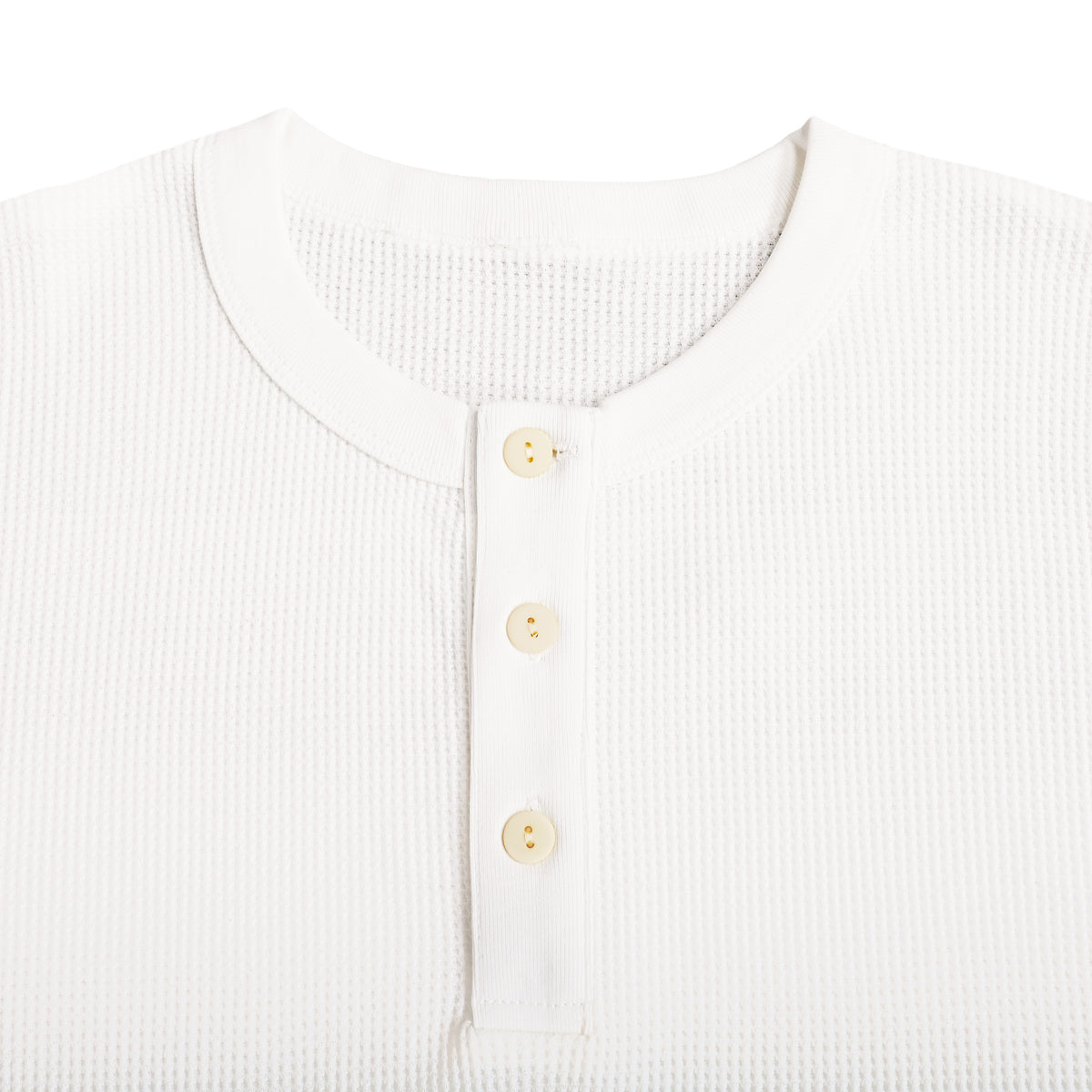 Camel Waffle Henley Neck white image