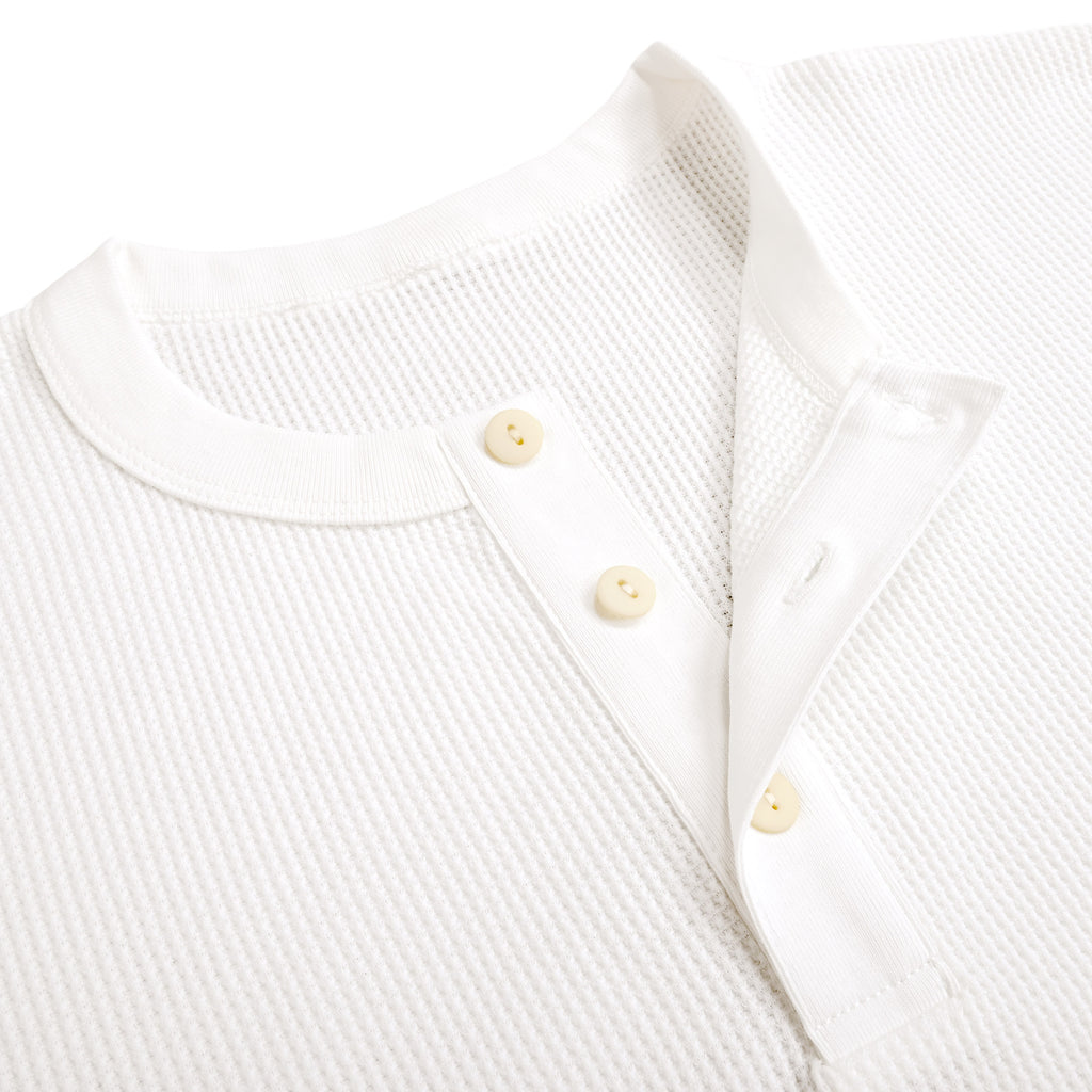 Camel Waffle Henley Neck white image