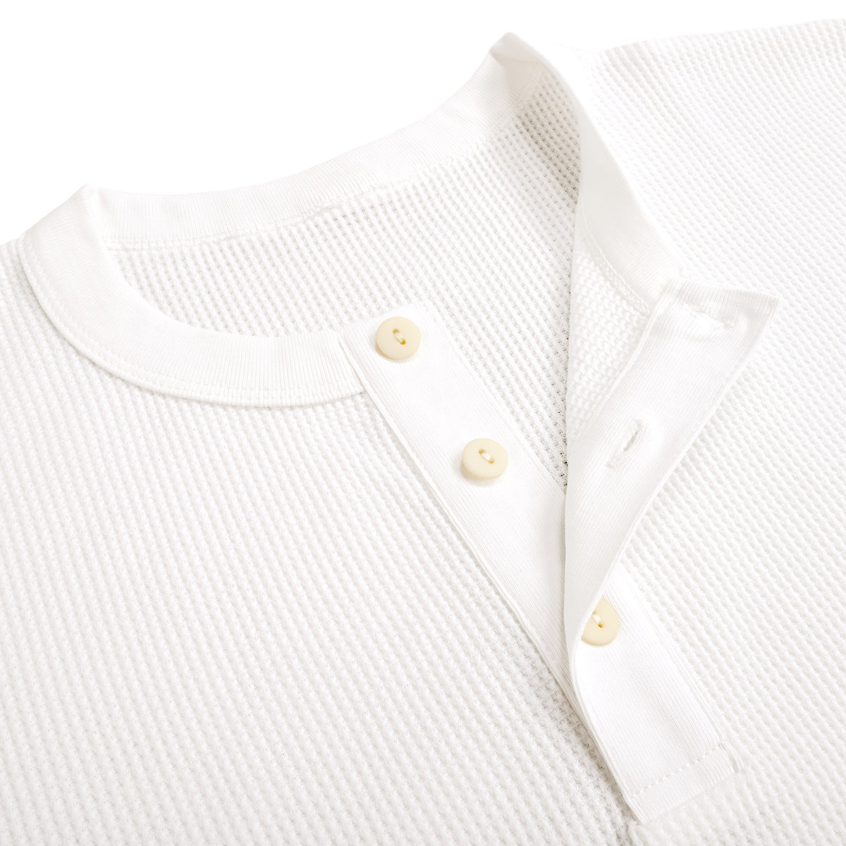 Camel Waffle Henley Neck white image