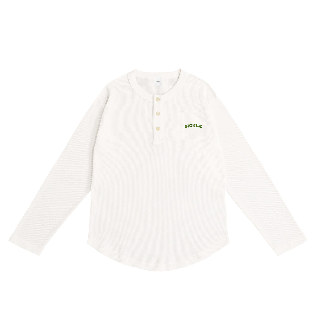 Camel Waffle Henley Neck white image