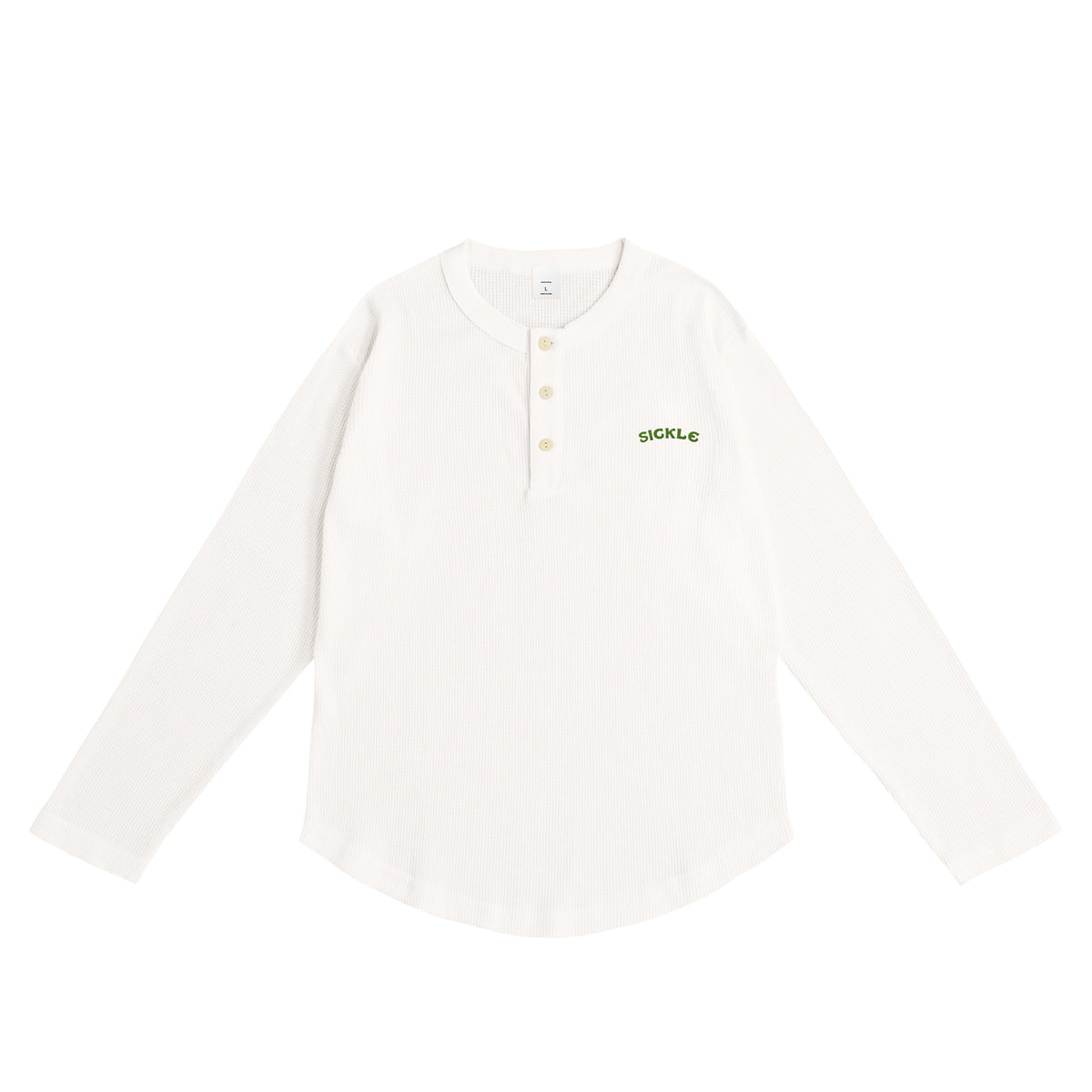 Camel Waffle Henley Neck white image